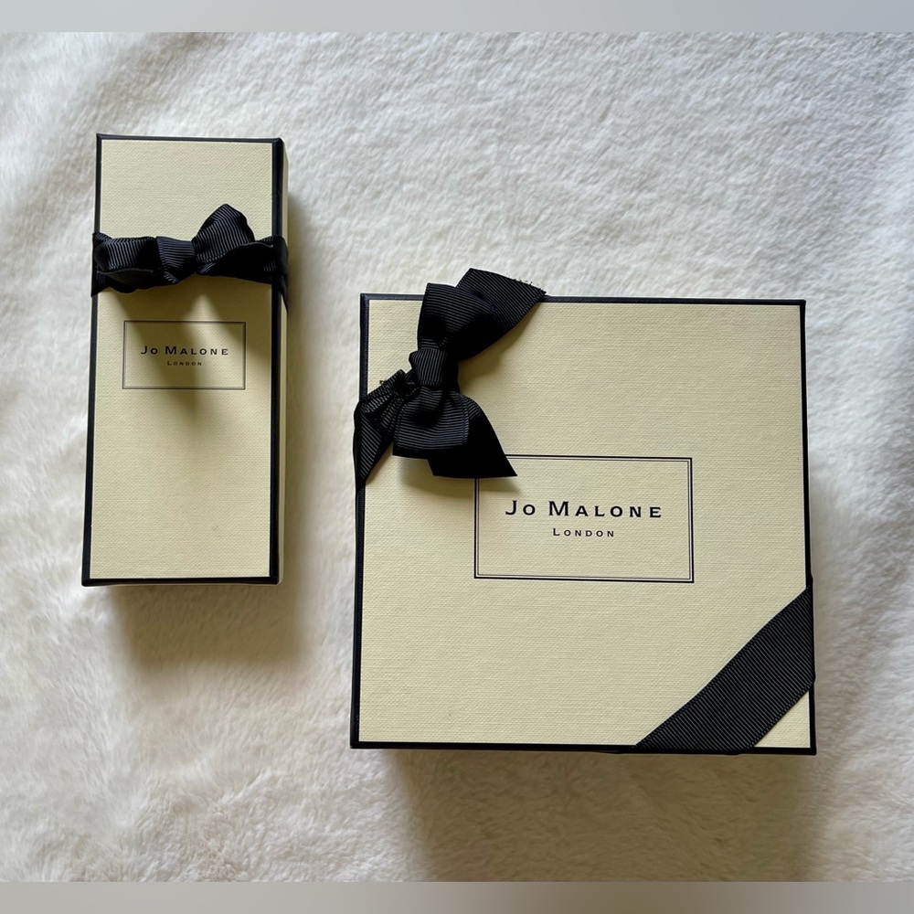 Jo Malone perfume gift boxes with ribbons